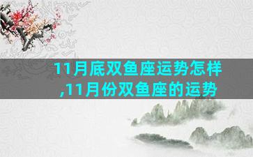 11月底双鱼座运势怎样,11月份双鱼座的运势