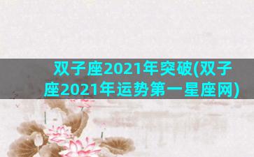 双子座2021年突破(双子座2021年运势第一星座网)