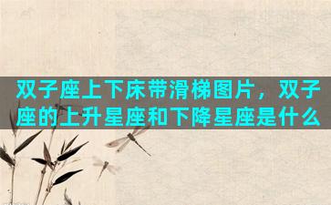 双子座上下床带滑梯图片，双子座的上升星座和下降星座是什么