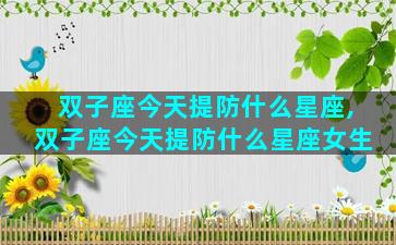 双子座今天提防什么星座,双子座今天提防什么星座女生