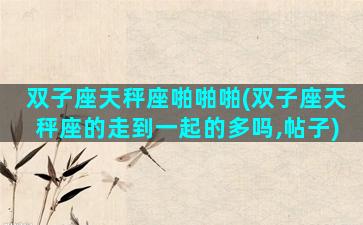 双子座天秤座啪啪啪(双子座天秤座的走到一起的多吗,帖子)