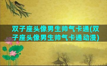 双子座头像男生帅气卡通(双子座头像男生帅气卡通动漫)