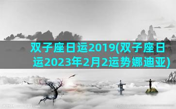 双子座日运2019(双子座日运2023年2月2运势娜迪亚)