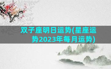 双子座明日运势(星座运势2023年每月运势)