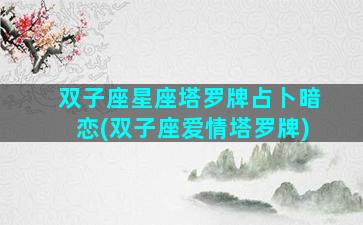 双子座星座塔罗牌占卜暗恋(双子座爱情塔罗牌)