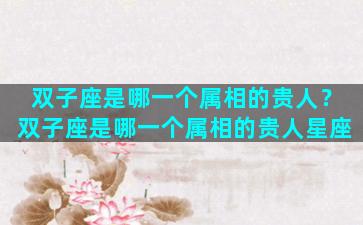 双子座是哪一个属相的贵人？双子座是哪一个属相的贵人星座