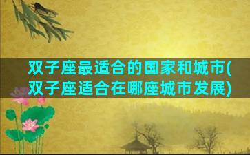 双子座最适合的国家和城市(双子座适合在哪座城市发展)