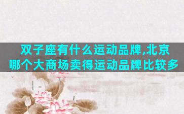 双子座有什么运动品牌,北京哪个大商场卖得运动品牌比较多