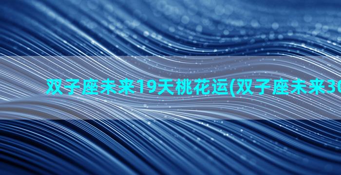 双子座未来19天桃花运(双子座未来30天运势)