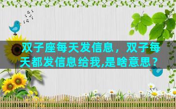 双子座每天发信息，双子每天都发信息给我,是啥意思？