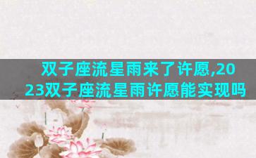 双子座流星雨来了许愿,2023双子座流星雨许愿能实现吗
