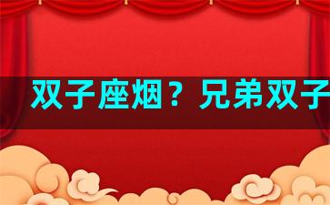 双子座烟？兄弟双子网名