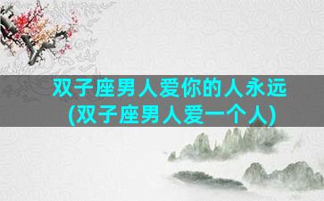 双子座男人爱你的人永远(双子座男人爱一个人)