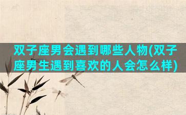 双子座男会遇到哪些人物(双子座男生遇到喜欢的人会怎么样)