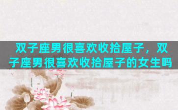 双子座男很喜欢收拾屋子，双子座男很喜欢收拾屋子的女生吗