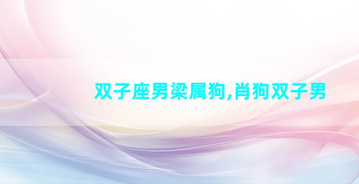 双子座男梁属狗,肖狗双子男