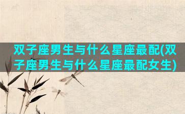 双子座男生与什么星座最配(双子座男生与什么星座最配女生)
