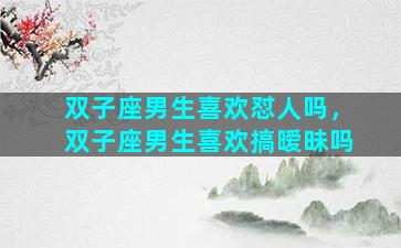 双子座男生喜欢怼人吗，双子座男生喜欢搞暧昧吗