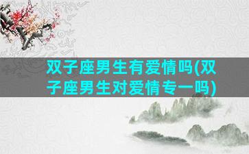 双子座男生有爱情吗(双子座男生对爱情专一吗)