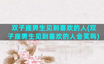 双子座男生见到喜欢的人(双子座男生见到喜欢的人会笑吗)