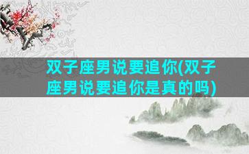 双子座男说要追你(双子座男说要追你是真的吗)
