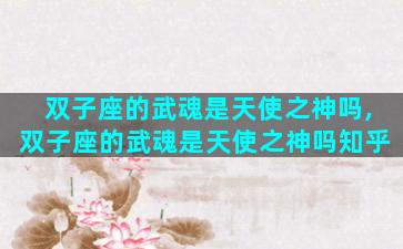 双子座的武魂是天使之神吗,双子座的武魂是天使之神吗知乎