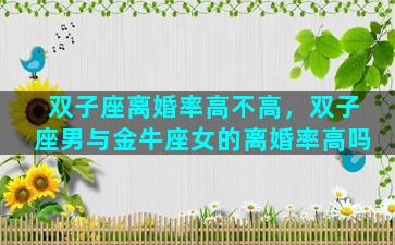 双子座离婚率高不高，双子座男与金牛座女的离婚率高吗