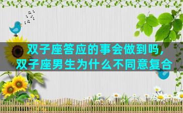 双子座答应的事会做到吗,双子座男生为什么不同意复合