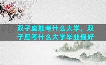 双子座能考什么大学，双子座考什么大学毕业最好