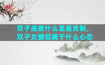双子座被什么星座克制，双子女撩你属于什么心态