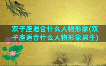 双子座适合什么人物形象(双子座适合什么人物形象男生)