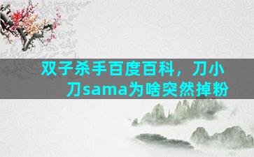双子杀手百度百科，刀小刀sama为啥突然掉粉