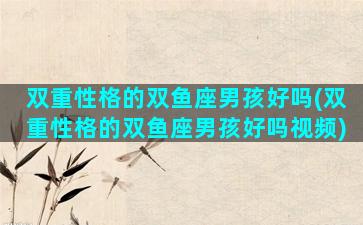双重性格的双鱼座男孩好吗(双重性格的双鱼座男孩好吗视频)