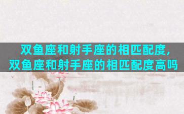 双鱼座和射手座的相匹配度,双鱼座和射手座的相匹配度高吗