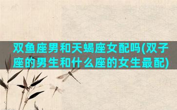 双鱼座男和天蝎座女配吗(双子座的男生和什么座的女生最配)