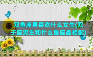 双鱼座男喜欢什么女生(双子座男生和什么星座最相配)