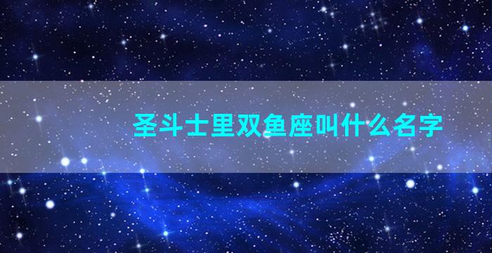 圣斗士里双鱼座叫什么名字