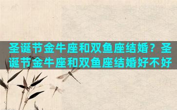 圣诞节金牛座和双鱼座结婚？圣诞节金牛座和双鱼座结婚好不好