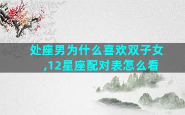 处座男为什么喜欢双子女,12星座配对表怎么看