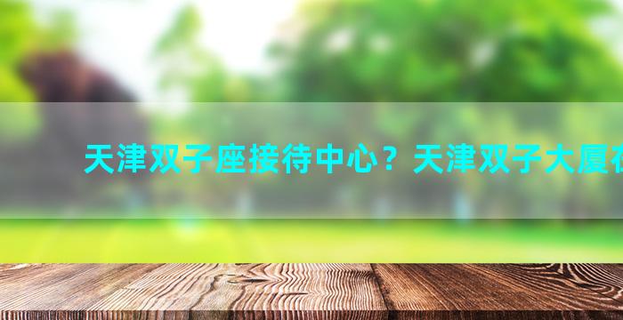 天津双子座接待中心？天津双子大厦在哪里