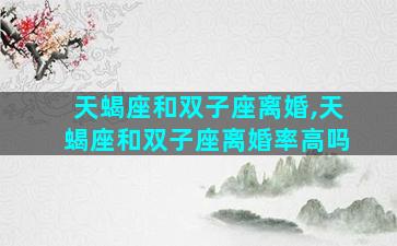 天蝎座和双子座离婚,天蝎座和双子座离婚率高吗