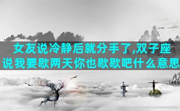 女友说冷静后就分手了,双子座说我要歇两天你也歇歇吧什么意思