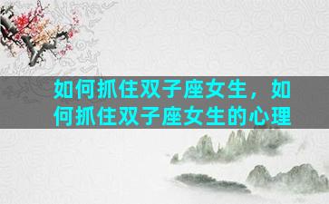如何抓住双子座女生，如何抓住双子座女生的心理