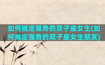 如何搞定强势的双子座女生(如何搞定强势的双子座女生朋友)