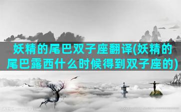妖精的尾巴双子座翻译(妖精的尾巴露西什么时候得到双子座的)