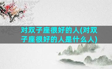 对双子座很好的人(对双子座很好的人是什么人)