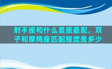 射手座和什么星座最配，双子和摩羯座匹配程度是多少