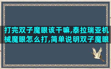 打完双子魔眼该干嘛,泰拉瑞亚机械魔眼怎么打,简单说明双子魔眼打法