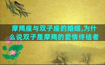 摩羯座与双子座的婚姻,为什么说双子是摩羯的爱情终结者