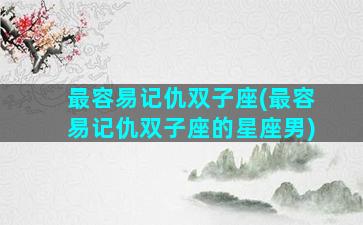 最容易记仇双子座(最容易记仇双子座的星座男)
